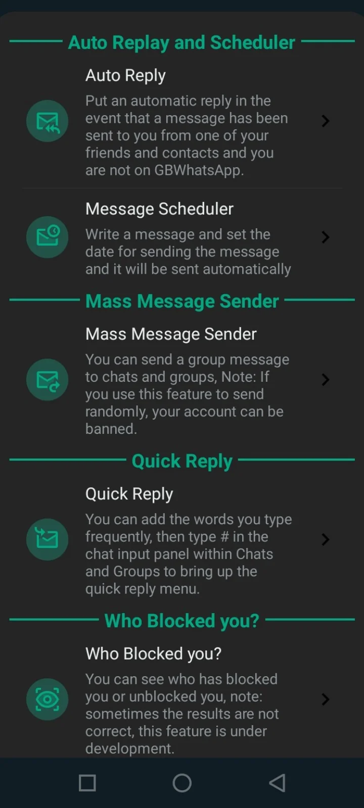 message scheduler screen shot FM WhatsApp